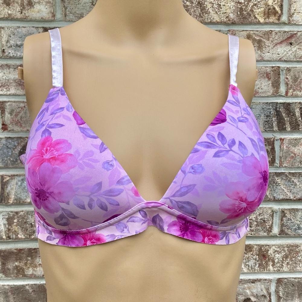 Barbiecore Floral Wireless Purple & Pink Soft Bra